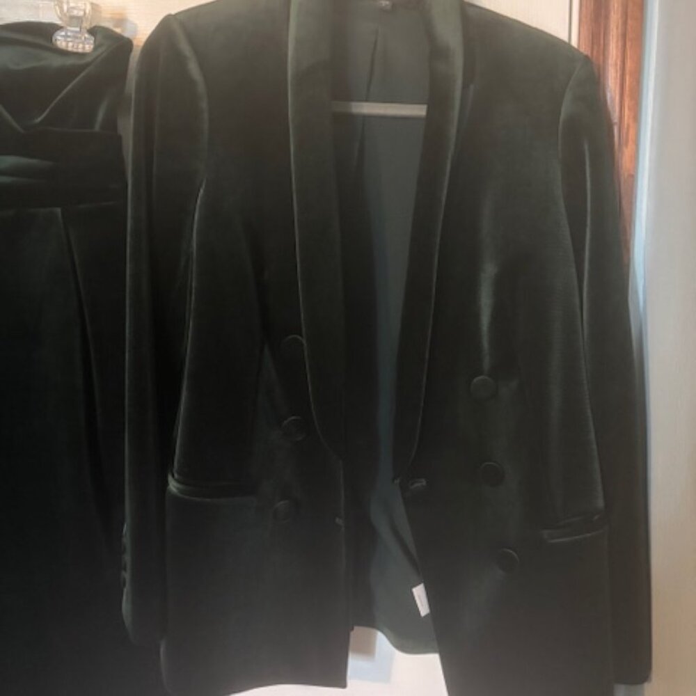 Ladies 'Express'  Emerald Green Velvet Jacket Size Small